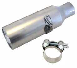 RLV #4102 1-1/8" Exhaust Silencer W/ HD SS Clamp